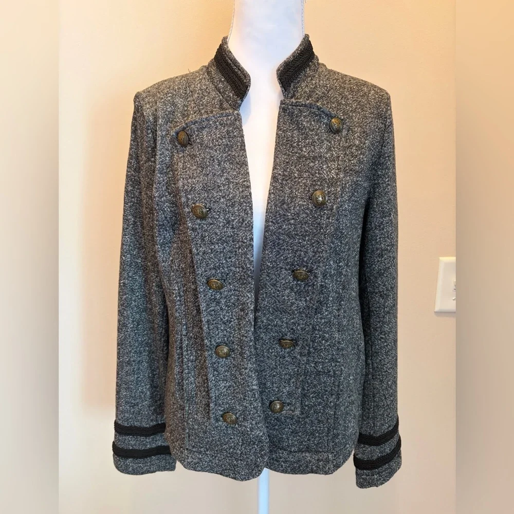 #409 Tommy Hilfiger Gray Double-Breasted Military-Inspired Blazer. Like New! - Picture 3 of 11